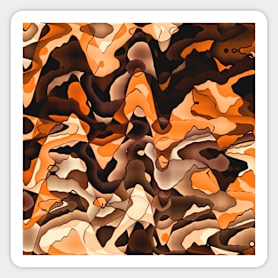 Wavy orange and brown Sticker